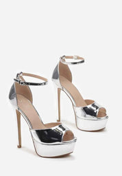 Silver sandale s visokom petom