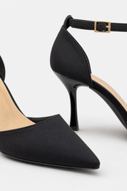 Black heels on a thin heel