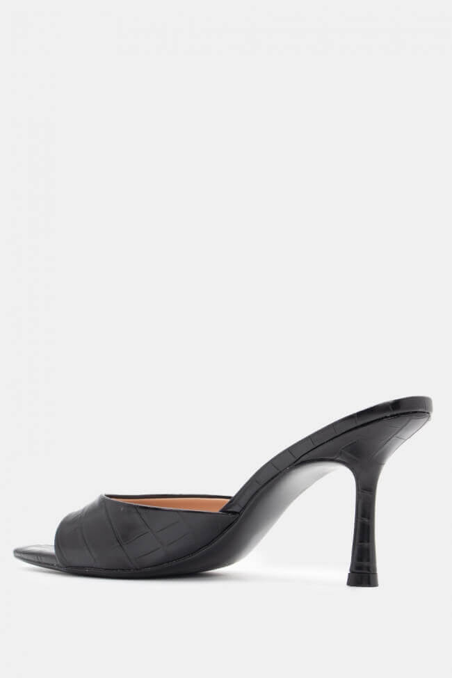 Black thin-heeled sandals