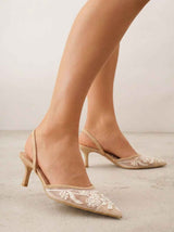 Beige stiletto heels