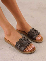 Brown flat slides