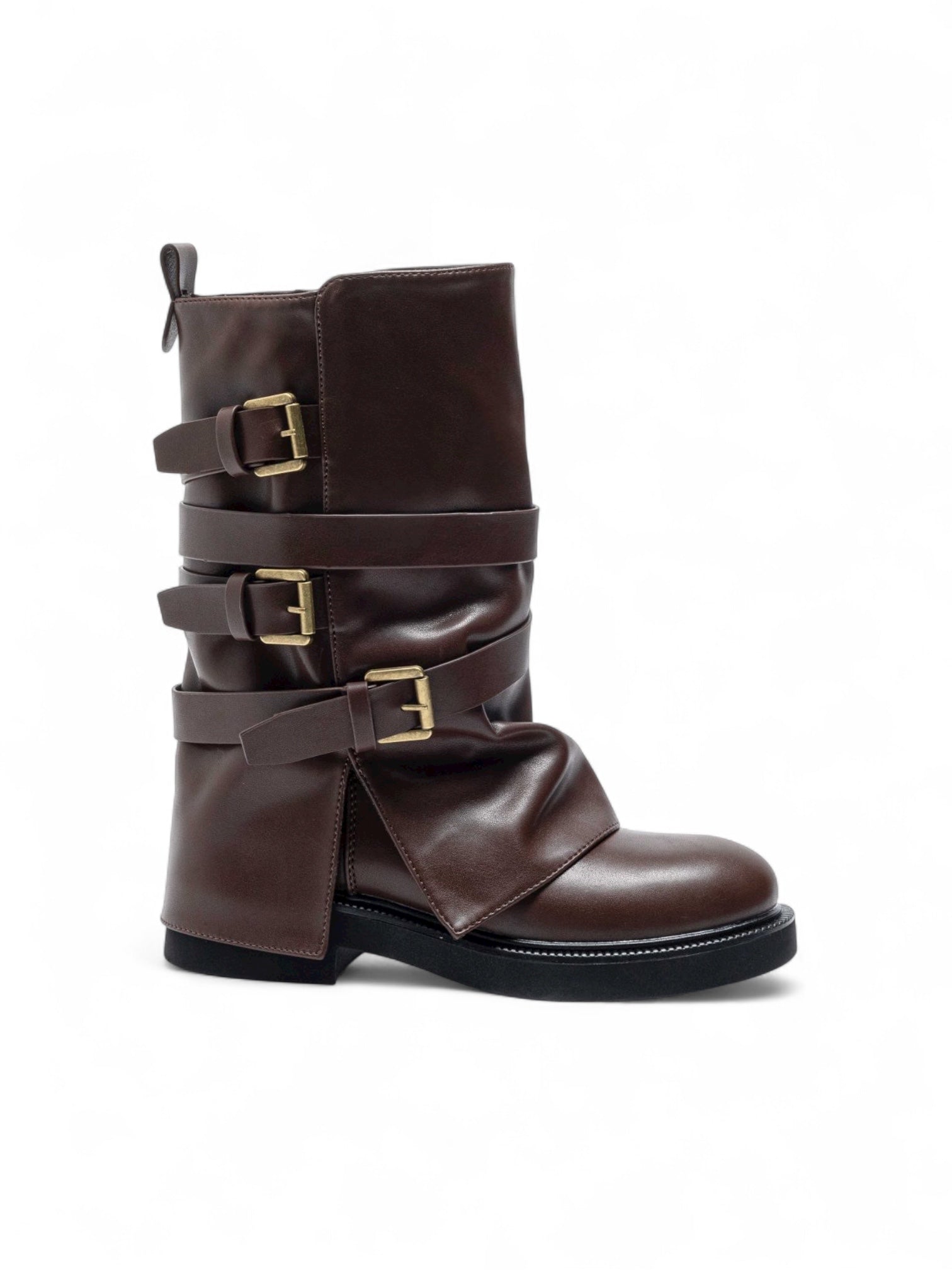 Brown biker boots