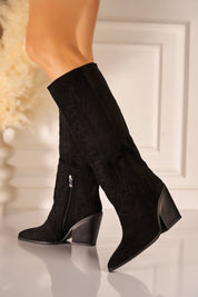 Black cowgirl boots with block heels