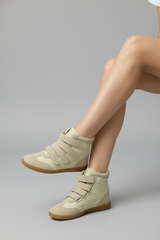 Khaki sneakers with Velcro