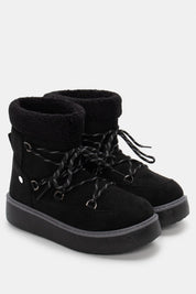 Black winter ankle boots