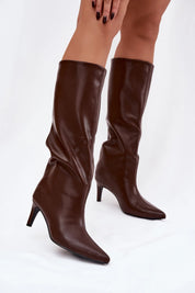 Brown stiletto boots