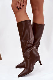 Brown stiletto boots