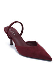 Burgundy stiletto heels