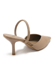 Khaki stiletto heels
