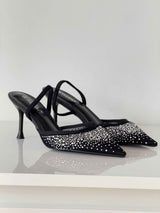 Black heels on a thin heel