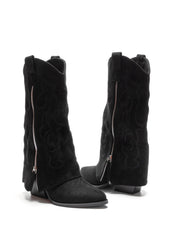 Black cowgirl boots with block heels