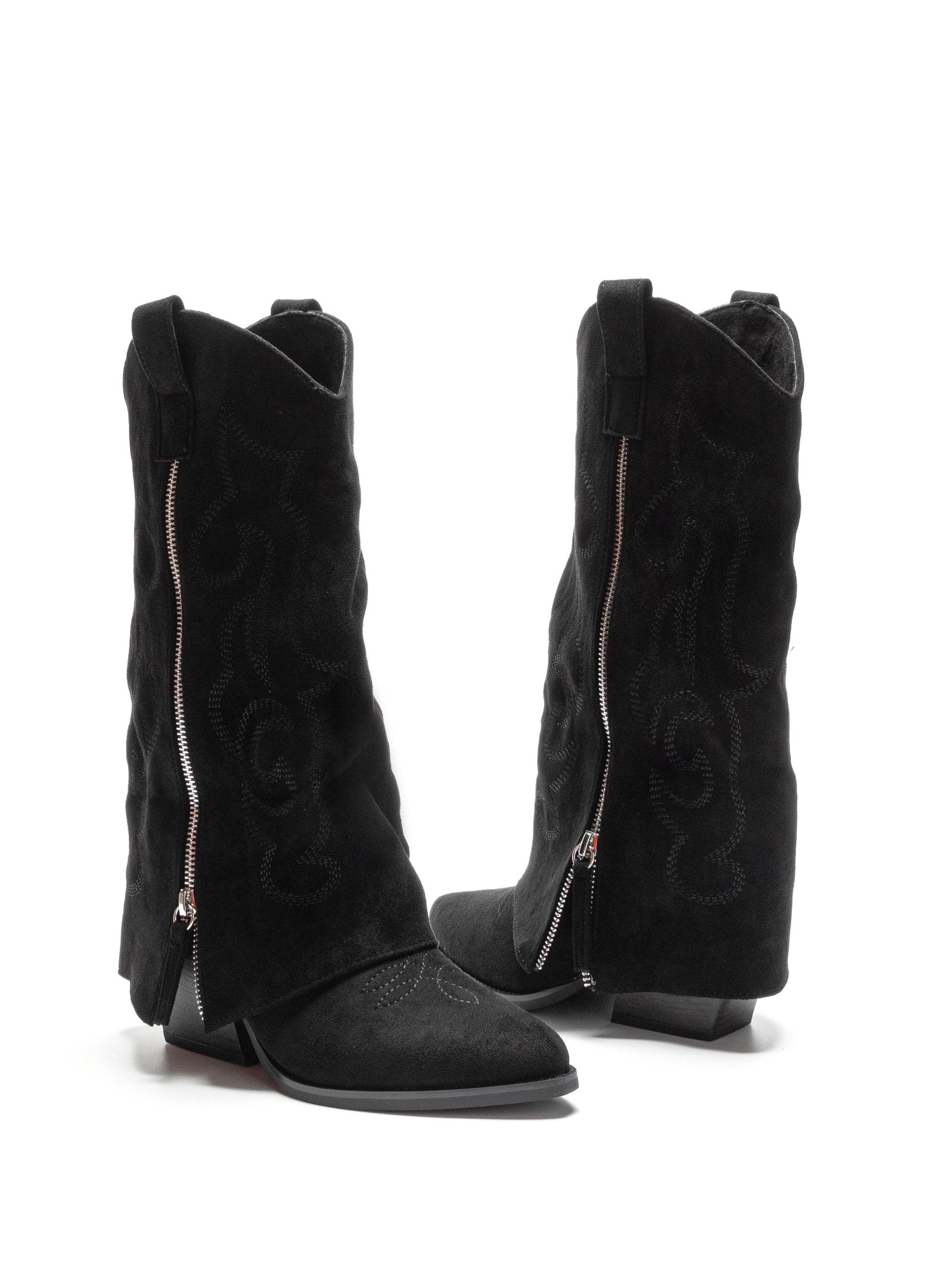 Black cowgirl boots with block heels
