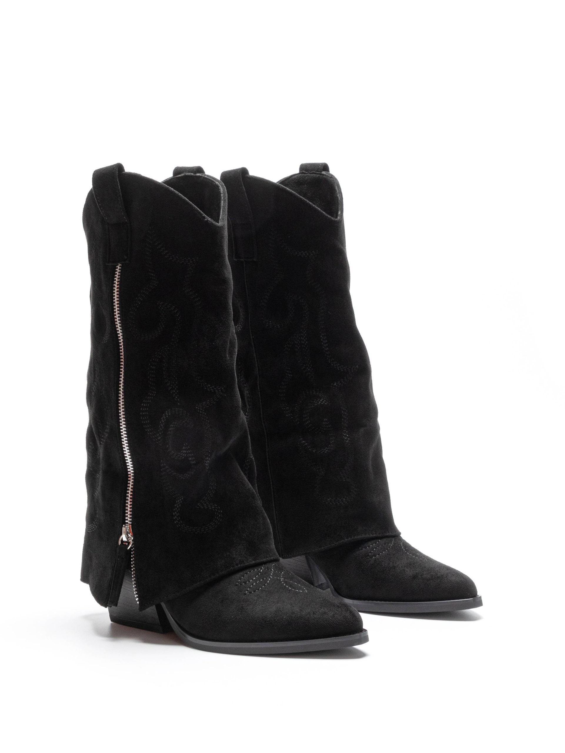 Black cowgirl boots with block heels