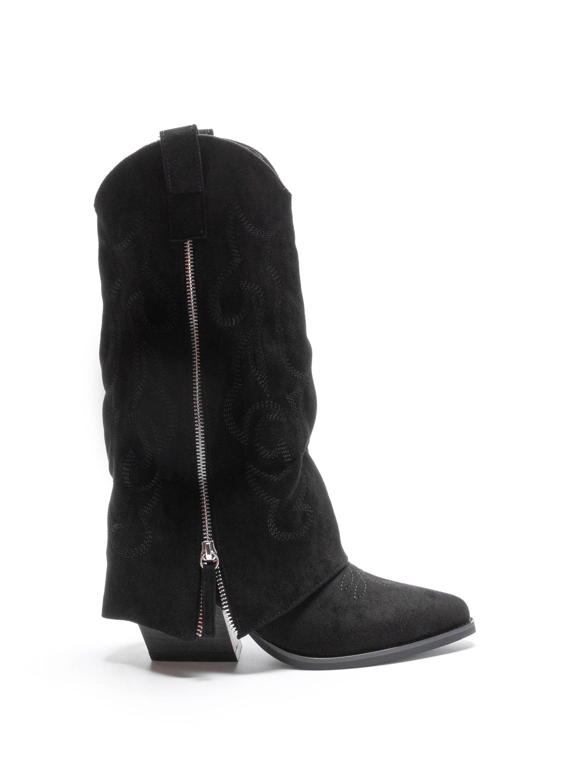 Black cowgirl boots with block heels