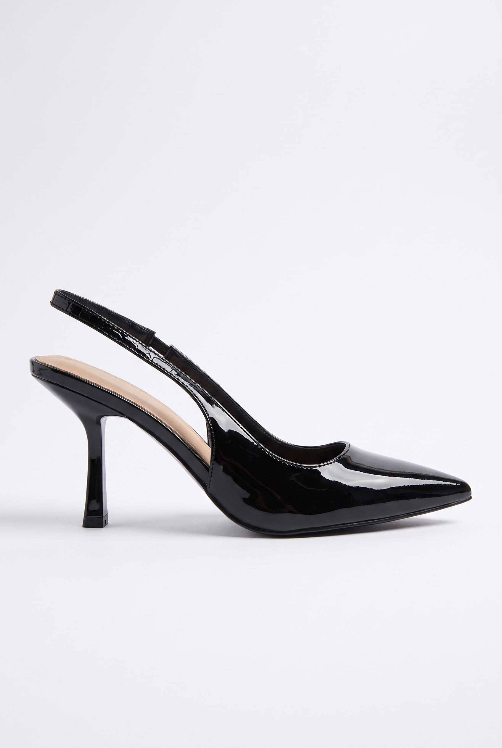Black suede stiletto pumps
