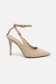 Khaki stiletto heels