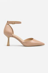 Beige thin-heel sandals