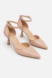 Beige thin-heel sandals