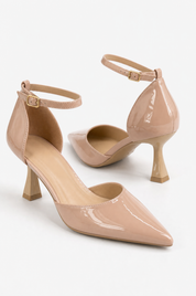 Beige thin-heel sandals