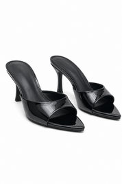 Black stiletto sandals
