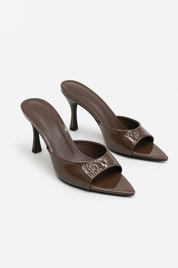 Brown thin-heeled sandals