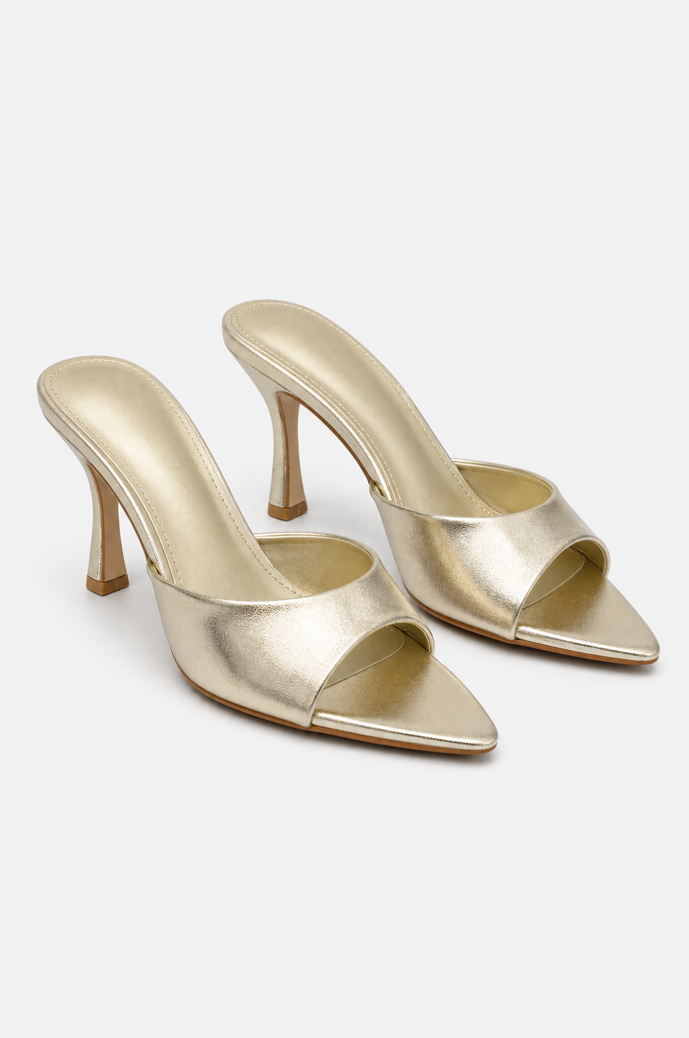 Gold stiletto sandals