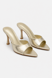 Gold stiletto sandals