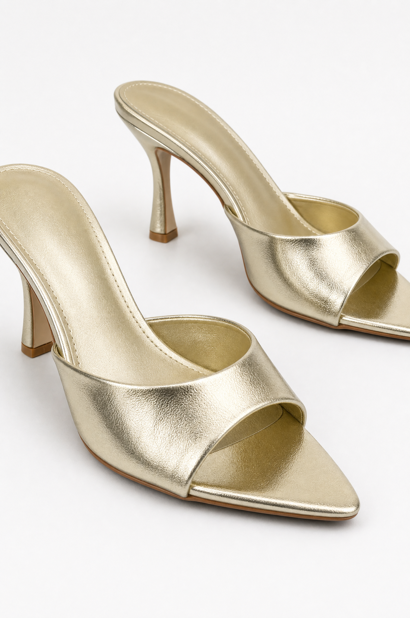 Gold stiletto sandals