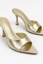 Gold stiletto sandals