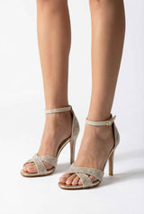 Gold stiletto sandals