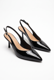 Beige sandals on a thin heel